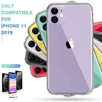 Mkeke Clear iPhone 11 Case with Shock Absorption Bumper