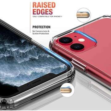 Mkeke Compatible for iPhone 11 Case, Clear Shock Absorption Bumpers Cases for 6.1 Inch