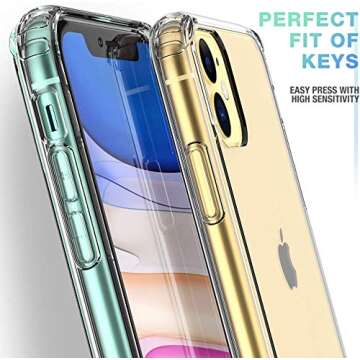 Mkeke Compatible for iPhone 11 Case, Clear Shock Absorption Bumpers Cases for 6.1 Inch