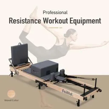 Faittd Foldable Pilates Reformer & Equipment - Pilates Reformer Workout Machine for Home Gym with Reformer Accessories, Reformer Box, Padded Jump Board - Up to 300 lbs Weight Capacity（Dark Gray）