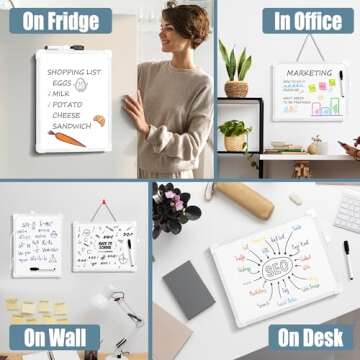 SUNEE Small Dry Erase Board with Hanging, 11x14 Magnetic White Board with Marker, Double-Sided Dry Erase Whiteboard for Students - Planning, Drawing, Memo, to Do List