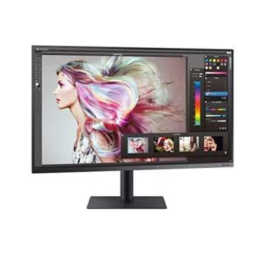 SAMSUNG TU87F Series 32-Inch Viewfinity 4K UHD Pro Monitor, VA Panel, 60Hz, 5ms, HDR10, sRGB, HDMI, Dual 4K Display, Fully Adjustable Stand, Eye Saver Mode (LF32TU874VNXGO) Dark Blue Gray