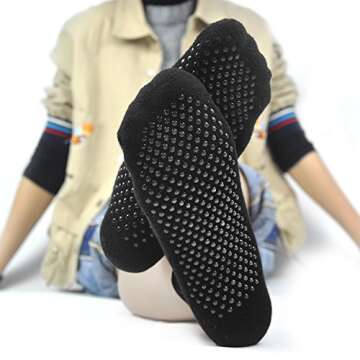 Elutong Barre Socks for Women - Non Slip Yoga & Pilates Socks