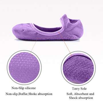 Elutong Barre Socks for Women - Non Slip Yoga & Pilates Socks