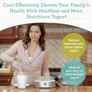 Euro Cuisine YMX650 Yogurt Maker - Automatic Digital with Glass Jars