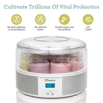 Euro Cuisine YMX650 Yogurt Maker - Automatic Digital with Glass Jars