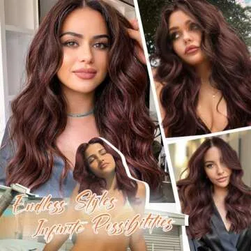 Nnzes Chocolate Brown Wigs with Curtain Bangs for Women