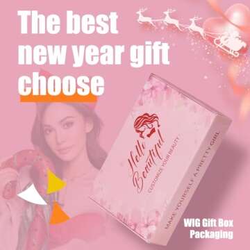 Nnzes Wigs with Curtain Bangs for Women Long Wavy Women's Charming Synthetic Lace Front Wigs with Bangs Natural Wavy Dark Auburn Brown Wigs Medium Length Wig Heat Resistant Hair for Daily Party Use