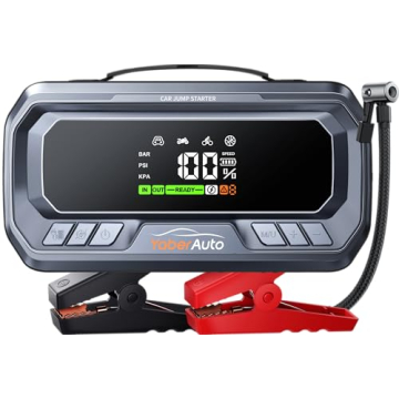 YaberAuto Portable Car Jump Starter with Air Compressor 160PSI, 6000A 65W Charging Car Battery Jump ...