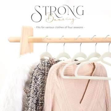 HOUSE DAY Premium Velvet Hangers 100 Pack, Non-Slip Clothes Hangers Ivory - Durable and Sturdy Felt Hangers, Velvet Hangers for Coat, Pants & Dress Slim Suit Hangers Space Saving for Closet Organizer