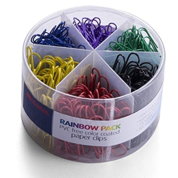 Color Coated Paper Clips Set - 450 Durable Clips for Organization