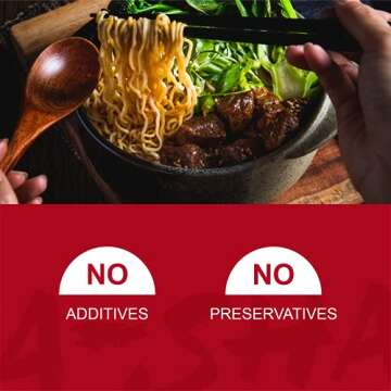 A-Sha Healthy Ramen Noodles With Original Soy Sauce - Chewy Tainan Thin Sized Noodles, 1 Bag(5 Servings)