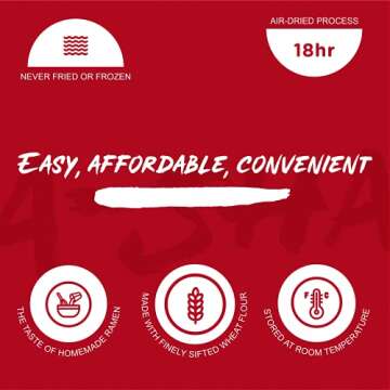 A-Sha Healthy Ramen Noodles With Original Soy Sauce - Chewy Tainan Thin Sized Noodles, 1 Bag(5 Servings)