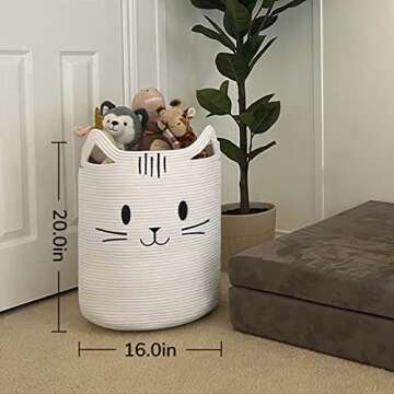 Cute Cat Design Storage Basket for Kids and Pets