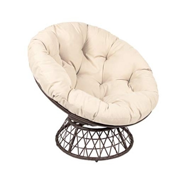 Milliard Wicker Papasan Chair - 360-degree Swivel, Indoor and Outdoor Use, Elegant and Comfortable w...