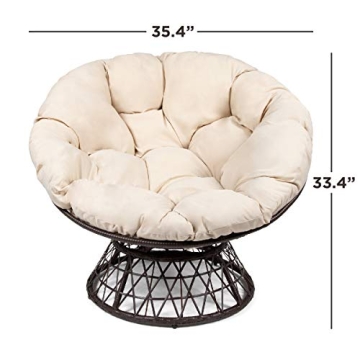 Milliard Wicker Papasan Chair | 360 Swivel | Indoor Outdoor