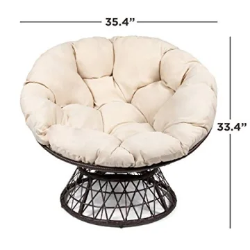 Milliard Wicker Papasan Chair | 360 Swivel | Indoor Outdoor