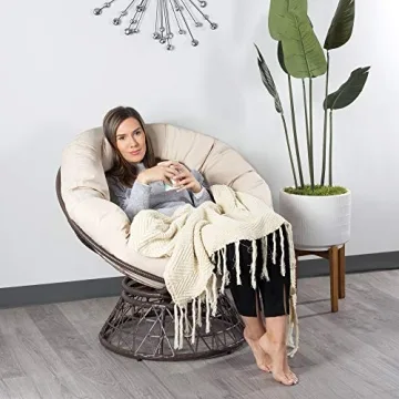 Milliard Wicker Papasan Chair | 360 Swivel | Indoor Outdoor