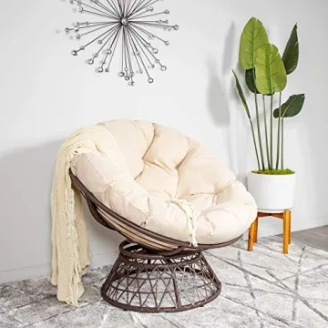 Milliard Wicker Papasan Chair | 360 Swivel | Indoor Outdoor