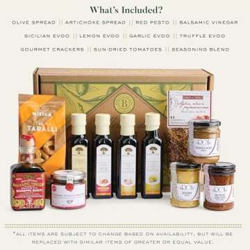 Bellina Mama Mia! Grand Italian Gift Basket With Award Winning Balsamic Vinegar, Infused Olive Oils, and Gourmet Food - Al Natural Food Gift Basket - Gourmet Gifts for Foodies