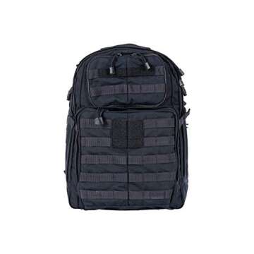 5.11 Tactical RUSH24 Military Backpack, Molle Bag Rucksack Pack, 37 Liter Medium, Black, Style 58601