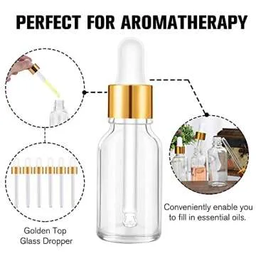 PrettyCare Eye Dropper Bottle 0.5 oz for Essential Oils