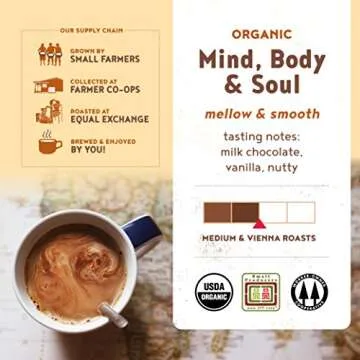 Organic Whole Bean Coffee: Mind Body Soul, 12-Ounce
