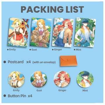 My Time at Portia Official Merch Set - 4 Postcards & 4 Pin-back Buttons