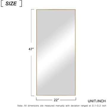 Natsukage 47x22 Wall Mirror - Stylish Full-Length Design