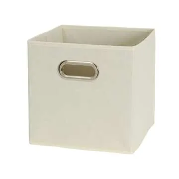 Household Essentials 82-1 Foldable Fabric Storage Bins | Set of 6 Cubby Cubes with Handles | Natural