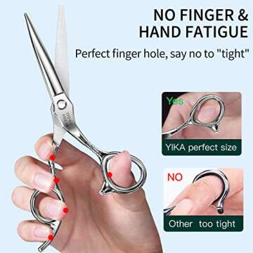 Barber Scissors, YIKA Hair Scissors - Thinning Teeth Hair Shears Set, TRULY SHARP Japanese Stainless Steel 6.7 inch