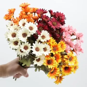 Artificial Mums for Outdoors | Fake Vibrant Fall Flowers