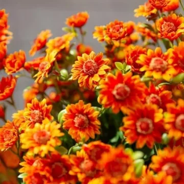 Artificial Mums for Outdoors | Fake Vibrant Fall Flowers