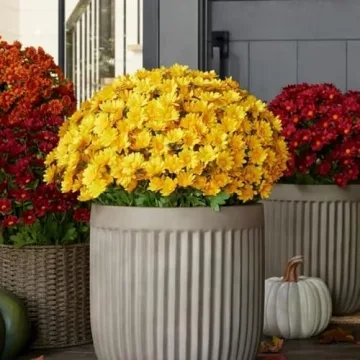 Artificial Mums for Outdoors | Fake Vibrant Fall Flowers