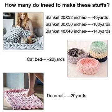 Moon Waves Chunky Yarn for Arm Knitting Crochet Making Blanket Pets House (Light Blue)