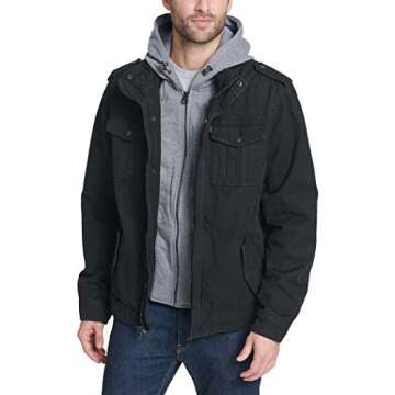 Levi's Washed Cotton Military Jacket with Hood