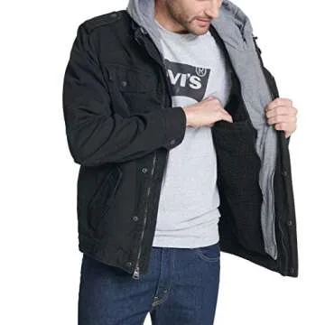 Levi's Washed Cotton Military Jacket with Hood
