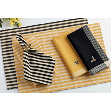 Honey Bee Brass Napkin Rings - Set of 4 for Elegant Dining