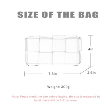 Mini Fanny Pack for Women with Convertible Crossbody Shoulder Bag, Woven Cassette-Style Handbag Purse 7.3 * 4 * 2.6 Inch