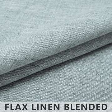 Mint Green Curtains 108 Inches Long for Living Room 2 Panels Rod Pocket Drapes Light Filtering Semi Sheer Linen Blue Teal Grey Curtains for Patio Sliding Door Lake House Backdrop Aqua Sage Seafoam 9FT