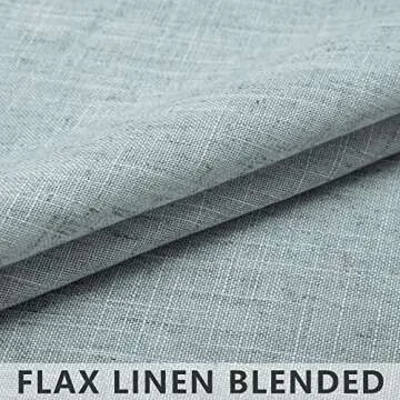 Mint Green Curtains 108 Inches Long for Living Room 2 Panels Rod Pocket Drapes Light Filtering Semi Sheer Linen Blue Teal Grey Curtains for Patio Sliding Door Lake House Backdrop Aqua Sage Seafoam 9FT