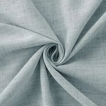 Mint Green Curtains 108 Inches Long for Living Room 2 Panels Rod Pocket Drapes Light Filtering Semi Sheer Linen Blue Teal Grey Curtains for Patio Sliding Door Lake House Backdrop Aqua Sage Seafoam 9FT
