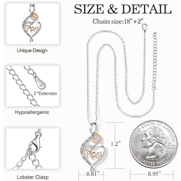 Sterling Silver Heart Infinity Necklace for Moms