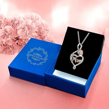 Sterling Silver Heart Infinity Necklace for Moms