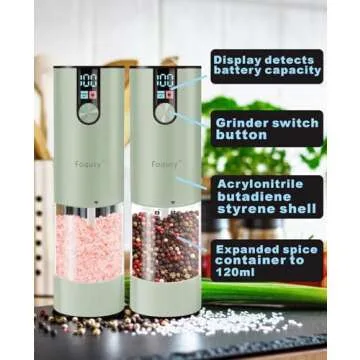 Rechargeable Electric Salt & Pepper Grinders with Display