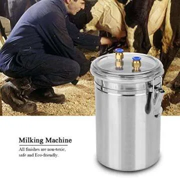 2L Electric Milking machine, Goat & Cow Milking Supplies Portable Stainless Steel Milking Supplies(US-COW)