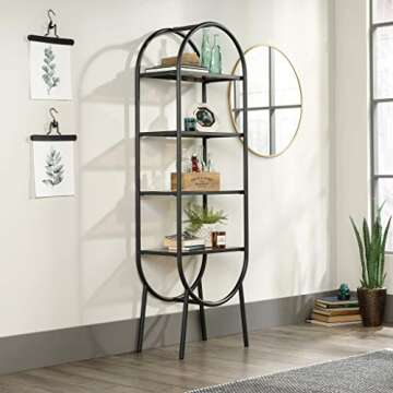 Sauder Boulevard Cafe Open Shelving, Black finish
