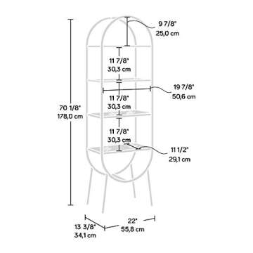 Sauder Boulevard Cafe Open Shelving, Black finish