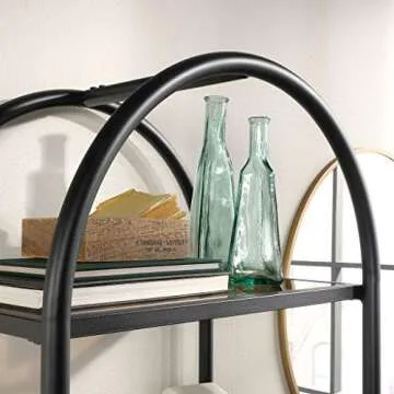 Sauder Boulevard Cafe Open Shelving, Black finish