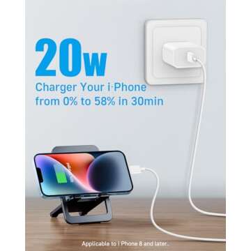 i Phone Charger 10Ft Fast Charging【MFi-Certified】 3-Pack 20W PD Fast Charger with 6Ft Fast Charging Cable, Type C Fast Charging Block & Fast Charger Cord for IP 14/13/12/11, i Pad & More